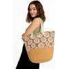 image:imageRoxy Womens Beach Tote Bag  Travel  Vacation  Straw  Lightweight  BreathableWaikiki Life  Portabella Tile
