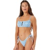 image:imageRoxy Womens Bikini Bottoms  UPF 50 QuickDry Stretch Fabric Side Tie Checky Swimsuit BottomsAblue