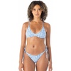 image:imageRoxy Womens Bikini Bottoms  UPF 50 QuickDry Stretch Fabric Side Tie Checky Swimsuit BottomsAblue