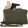 image:imageRoxy Womens Crossbody Bag  Hand Bag  Crochet  Woven Everyday  Summer  Sustainable  LightweightChips and Guacamole  Oil Green Large