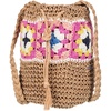 image:imageRoxy Stylish Woven Pattern Paper Fabric Straw Crossbody Bag Hello Apricot