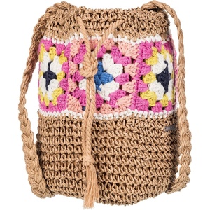 image:imageRoxy Stylish Woven Pattern Paper Fabric Straw Crossbody Bag Hello Apricot