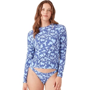 image:imageRoxy Womens Long Sleeve Rashguard  UPF 50 Sun Protection QuickDry Swim ShirtBlue Combo