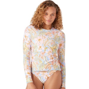 image:imageRoxy Womens Long Sleeve Rashguard  UPF 50 Sun Protection QuickDry Swim ShirtBlue Multi