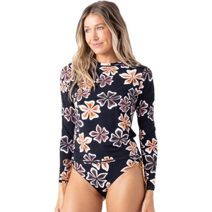 image:imageRoxy Womens Long Sleeve Rashguard  UPF 50 Sun Protection QuickDry Swim ShirtBrown Black