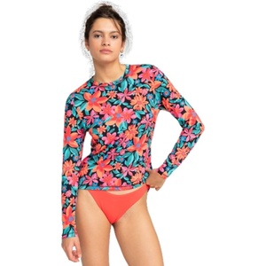 image:imageRoxy Womens Long Sleeve Rashguard  UPF 50 Sun Protection QuickDry Swim ShirtFloral Fiesta