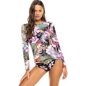 image:imageRoxy Womens Long Sleeve Rashguard  UPF 50 Sun Protection QuickDry Swim ShirtMoody Tropical