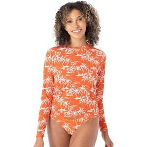 image:imageRoxy Womens Long Sleeve Rashguard  UPF 50 Sun Protection QuickDry Swim ShirtRed