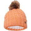 image:imageRoxy Girls Blizzard Beanie  Chunky Knit Winter Hat with Faux Fur Pom FleeceLined for Extra Warmth Stylish Cold Weather Accessory Peach Pink One Size