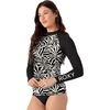 image:imageRoxy Womens Long Sleeve Rashguard Compression Fit UPF 50 Quick Dry Recycled Swim ShirtBlack Combo