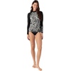 image:imageRoxy Womens Long Sleeve Rashguard Compression Fit UPF 50 Quick Dry Recycled Swim ShirtBlack Combo