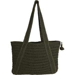 image:imageRoxy Womens Beach Tote Bag  Travel  Vacation  Straw  Lightweight  Breathable Chips and Guacamole  Oil Green