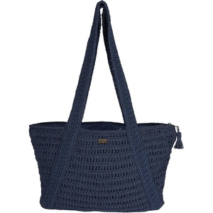 image:imageRoxy Womens Beach Tote Bag  Travel  Vacation  Straw  Lightweight  Breathable Chips and Guacamole  Vintage Indigo