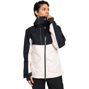 image:imageRoxy Womens Purelines Goretex Stretch Ski Jacket  20k Waterproof 2 Layer Shell Cohaesive Hood SystemPink Salt