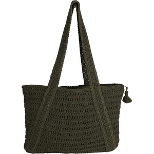 image:imageRoxy Womens Beach Tote Bag  Travel  Vacation  Straw  Lightweight  BreathableChips and Guacamole  Oil Green